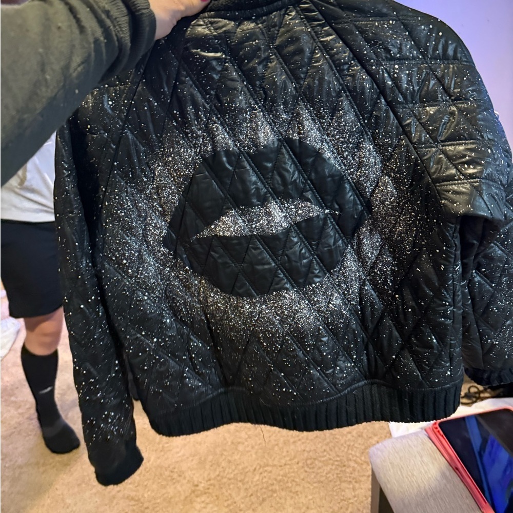 Lauren Moshi black quilted bomber jacket